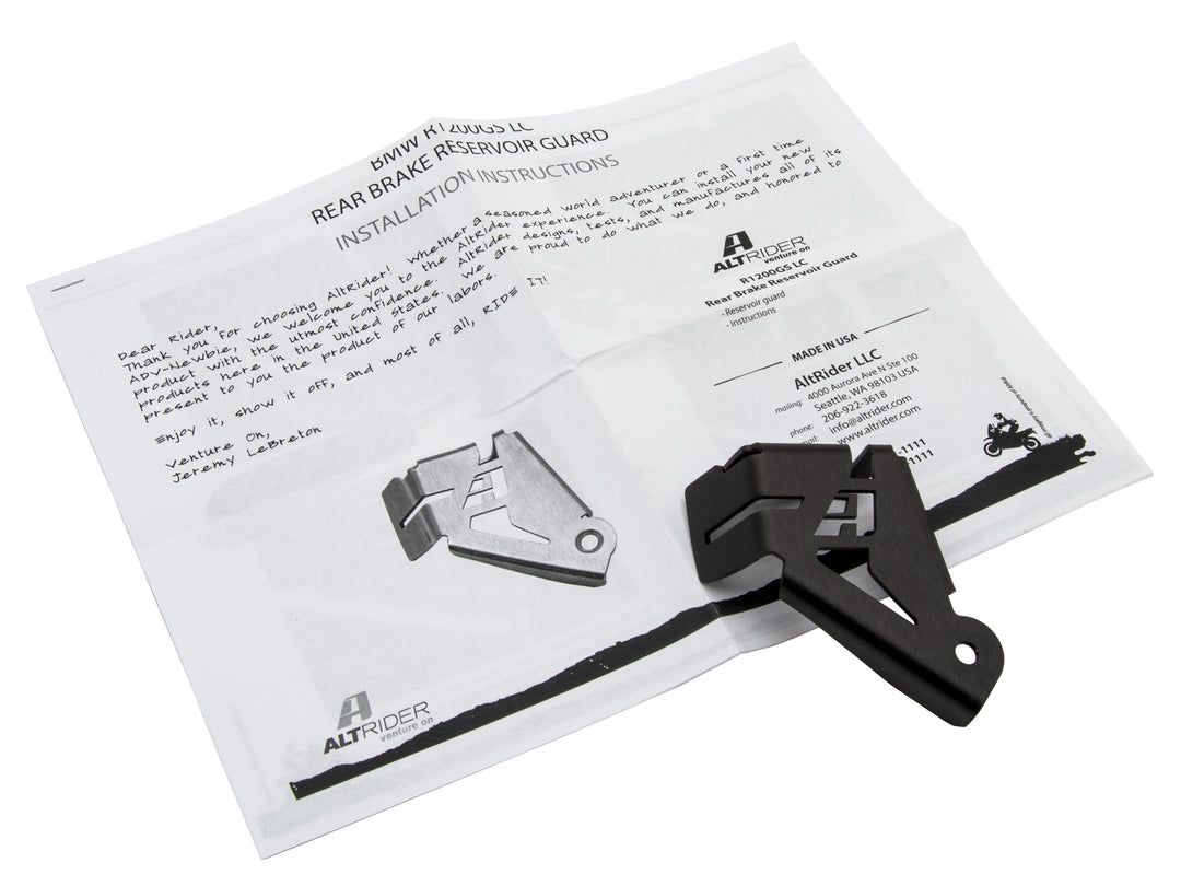 AltRider Rear Brake Reservoir Guard for the BMW R 1200 & R 1250 GS /GSA Water Cooled - Black